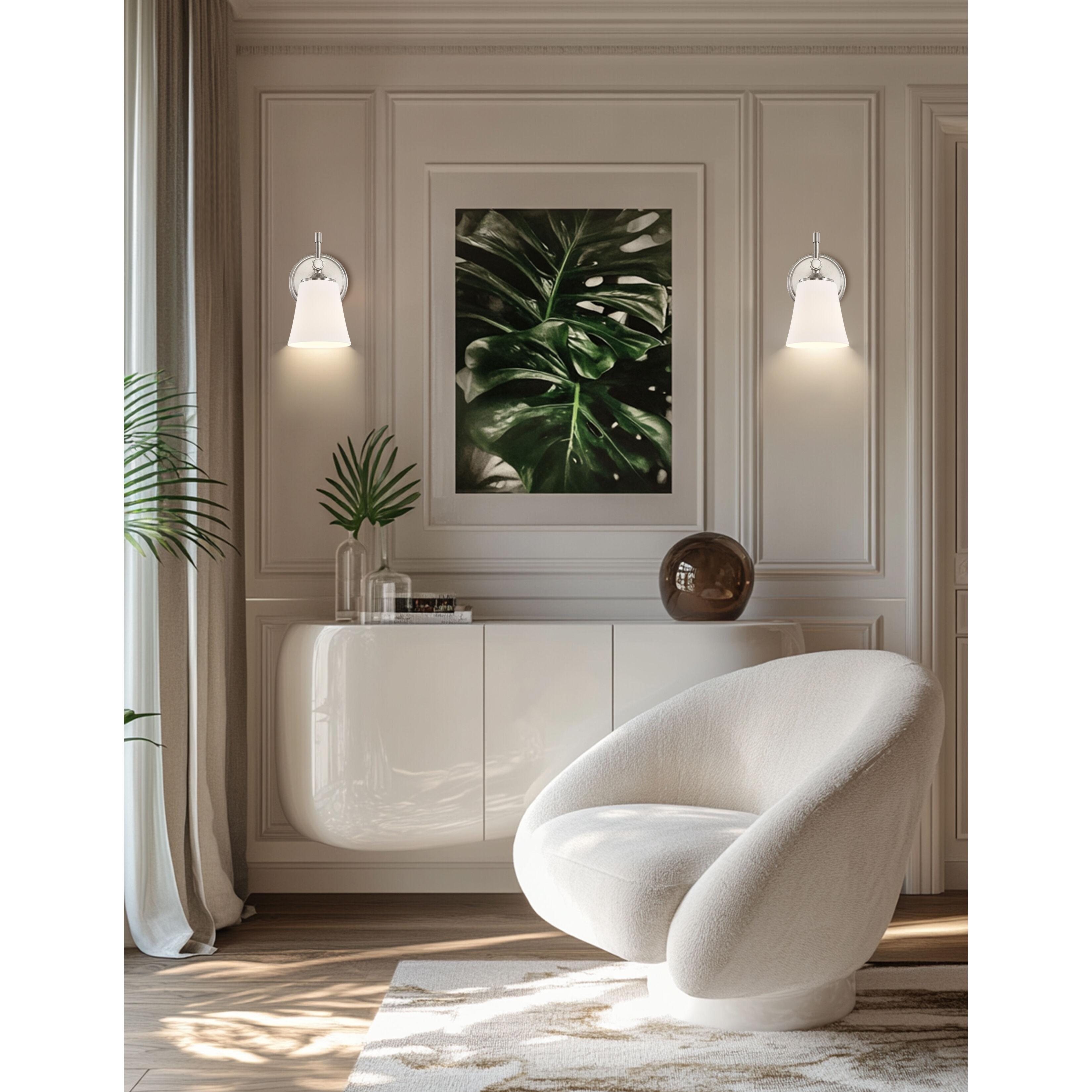 Fusion Collection - Tulsi Family 1 Light 5.25 inch Brushed Nickel Wall Sconce Wall Light, EVOLV