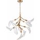 Calla 10 Light 35 inch Satin Brass Chandelier Ceiling Light