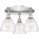 Bristol Glass 3 Light 19.25 inch Satin Nickel Flush Mount Ceiling Light in Seedy