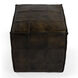 Leon Leather Cube Ottoman in Dark Brown