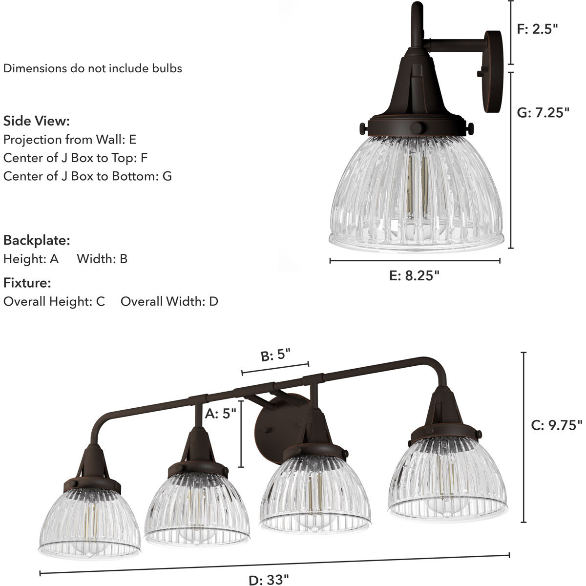 Cypress Grove 4 Light 33 inch Onyx Bengal Vanity Light Wall Light