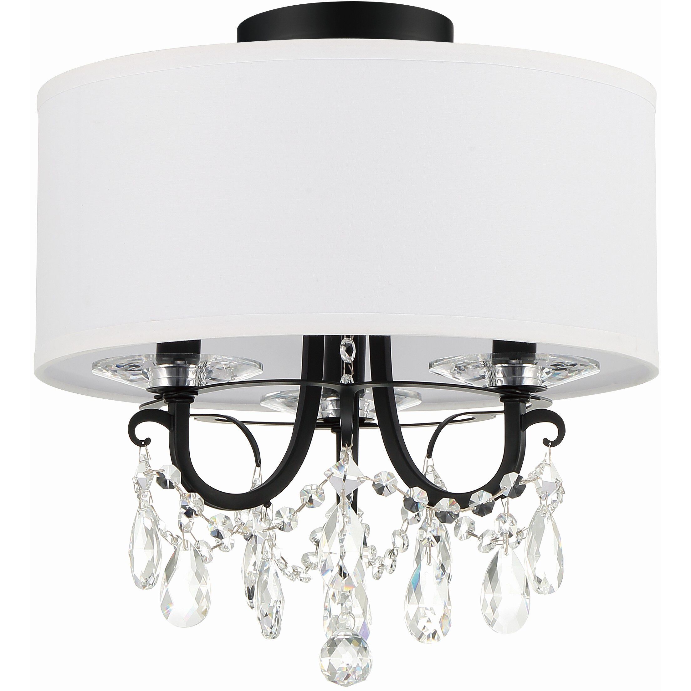 Othello 3 Light 14 inch Matte Black Semi Flush Ceiling Light