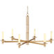 Marcelo 6 Light 44.5 inch Antique Brass Chandelier Ceiling Light