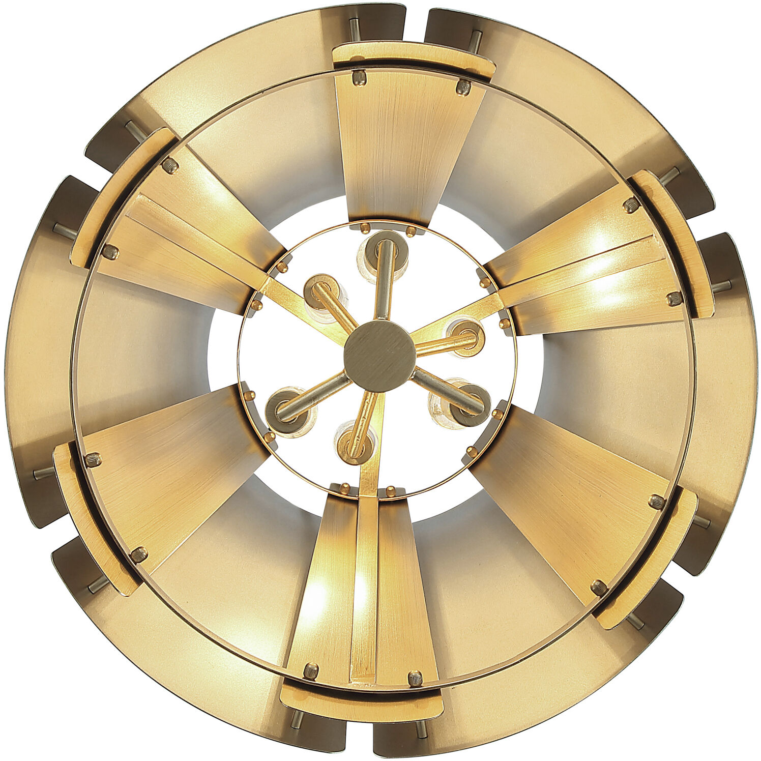 Peep Show 6 Light 16 inch Sunwashed Silver and Brushed Sienna Foyer Light Ceiling Light