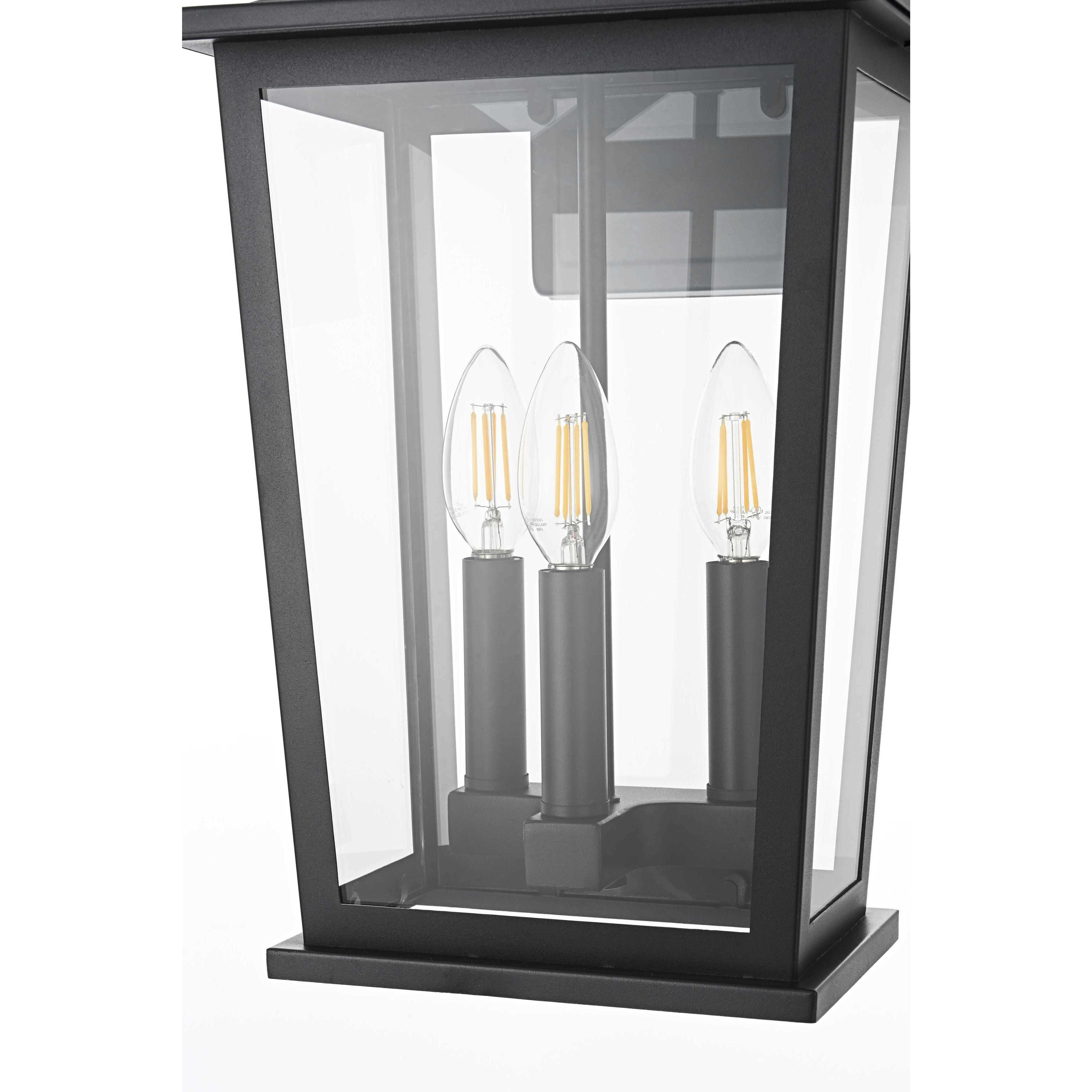 Berks 3 Light 16 inch Black Outdoor Wall Sconce