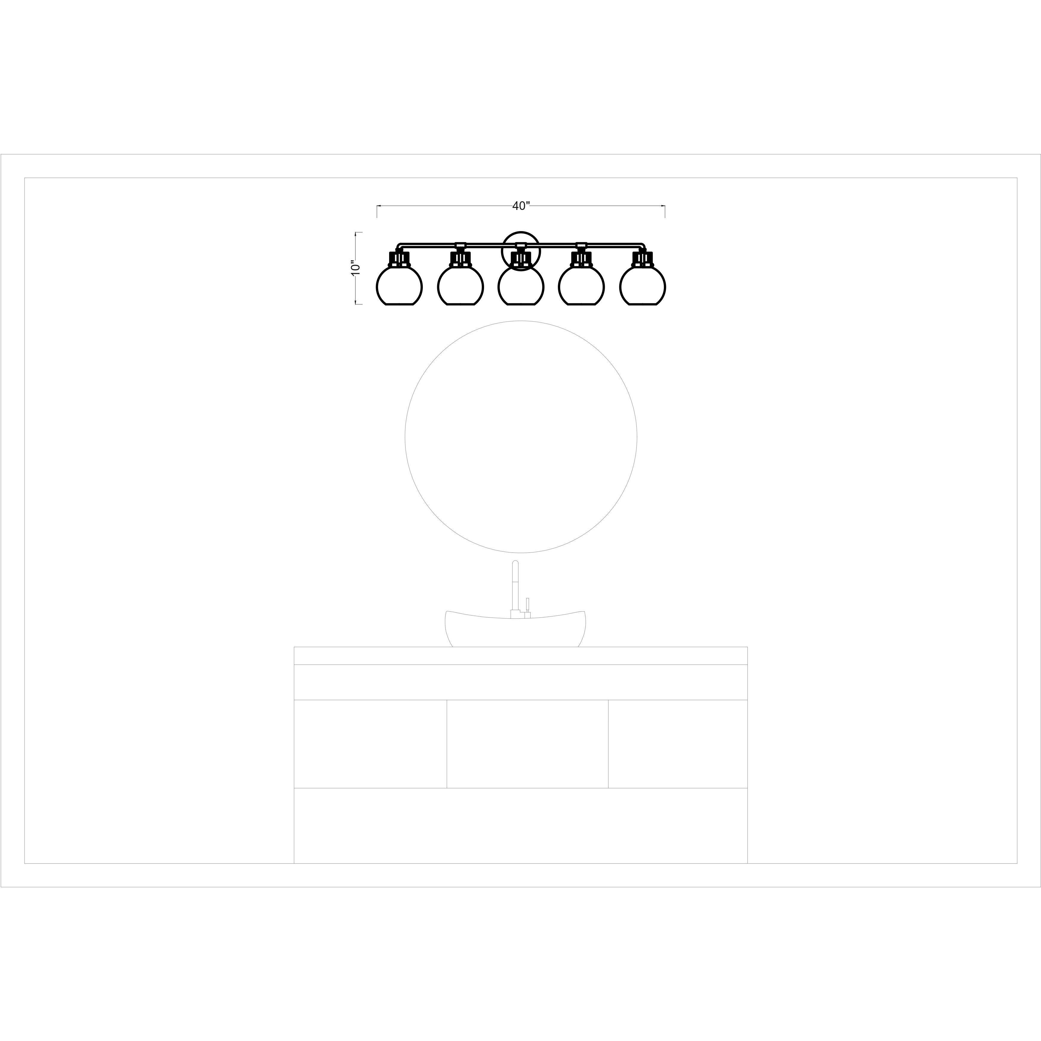 Sean Lavin Clara 5 Light 40 inch Oil Rubbed Bronze Vanity Light Wall Light