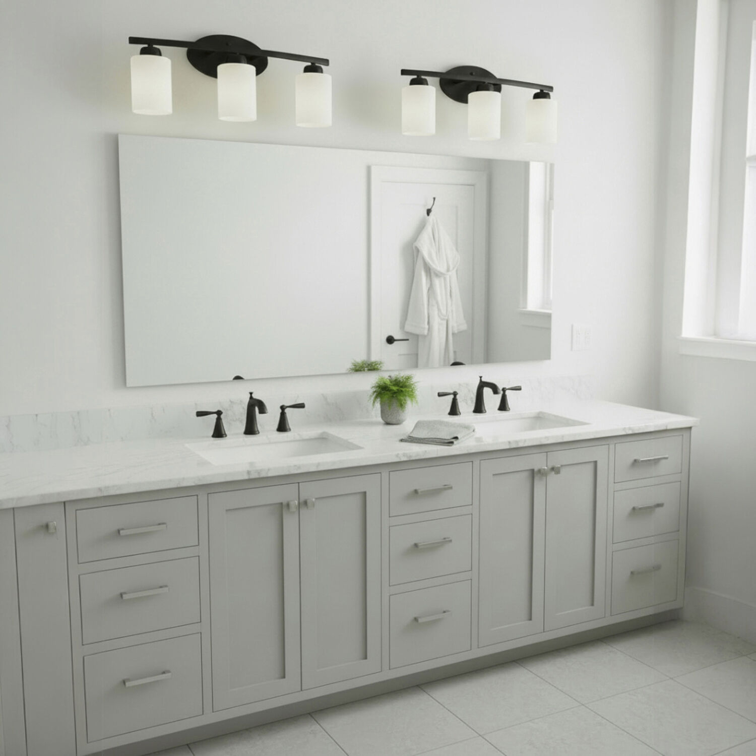 Dixon 3 Light 20.5 inch Matte Black Vanity Light Wall Light