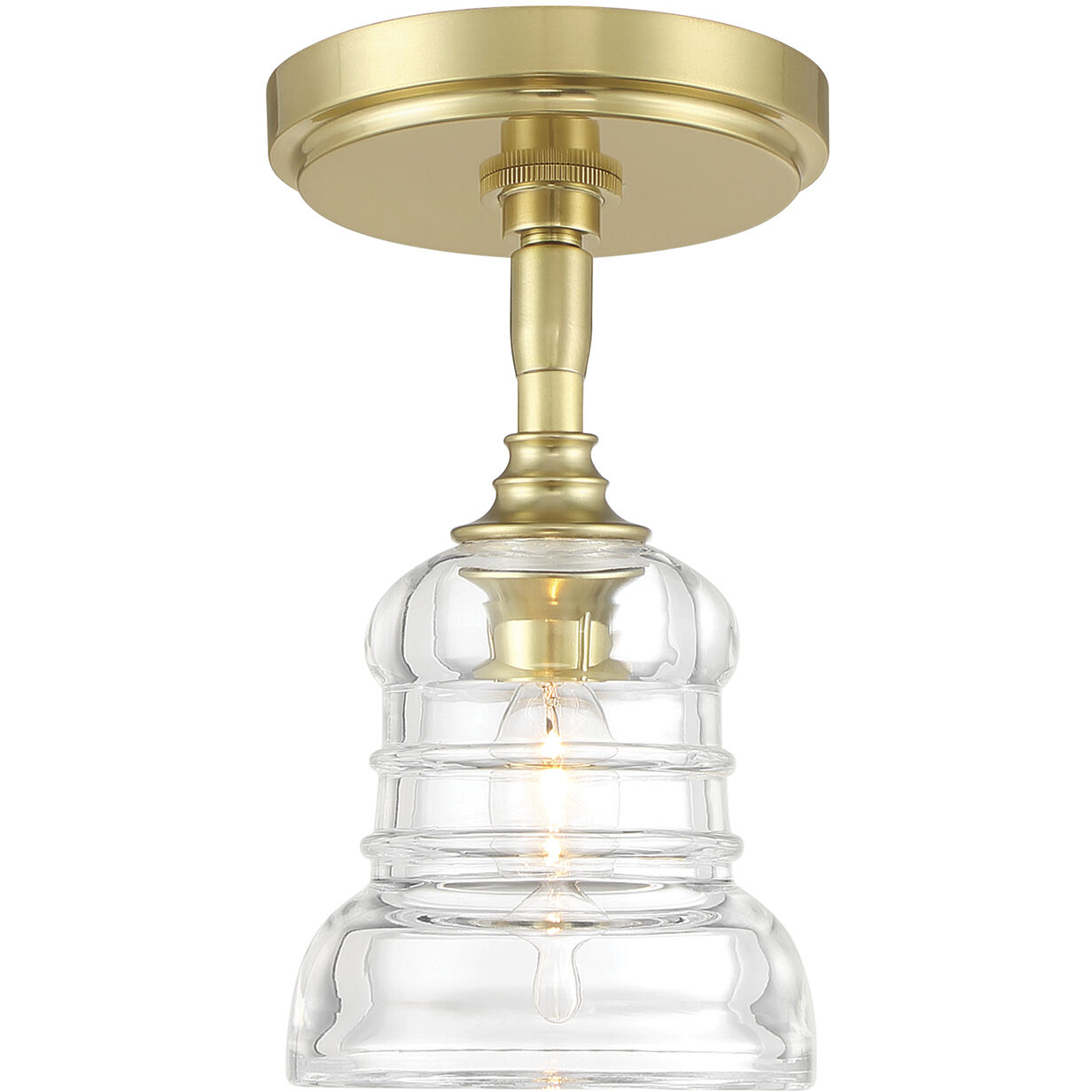 Gregory 1 Light 5 inch Aged Brass Semi Flush Ceiling Light