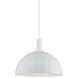 Archibald Pendant Ceiling Light in White with Gold Detail