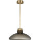 Avroko Morgan LED 16 inch Hand-Rubbed Antique Brass with Smoke Glass Pendant Ceiling Light