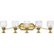 Plantation 5 Light 37 inch Burnished Brass Vanity Light Wall Light