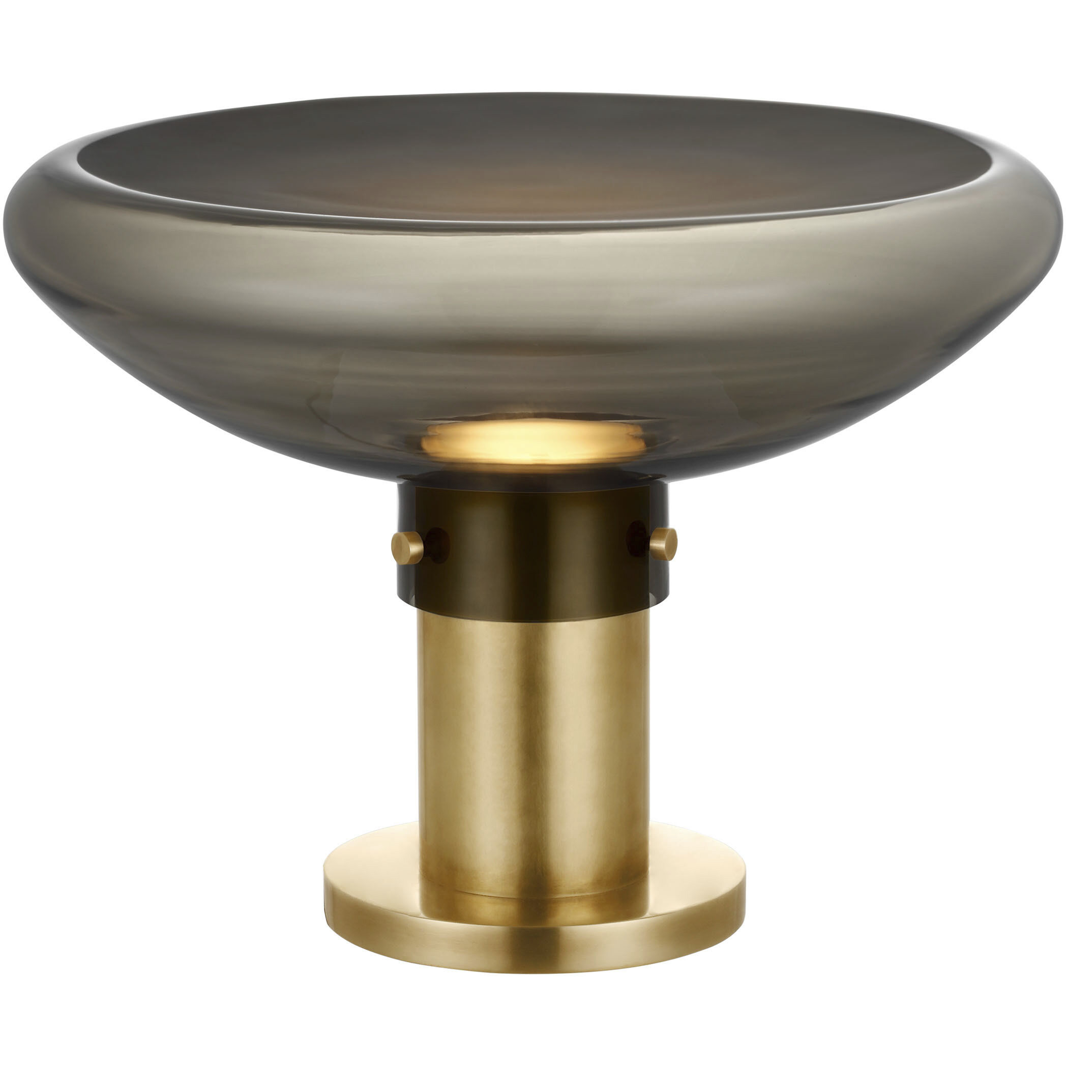 Avroko Morgan 11.8 inch 14.00 watt Hand-Rubbed Antique Brass with Smoke Glass Table Lamp Portable Light