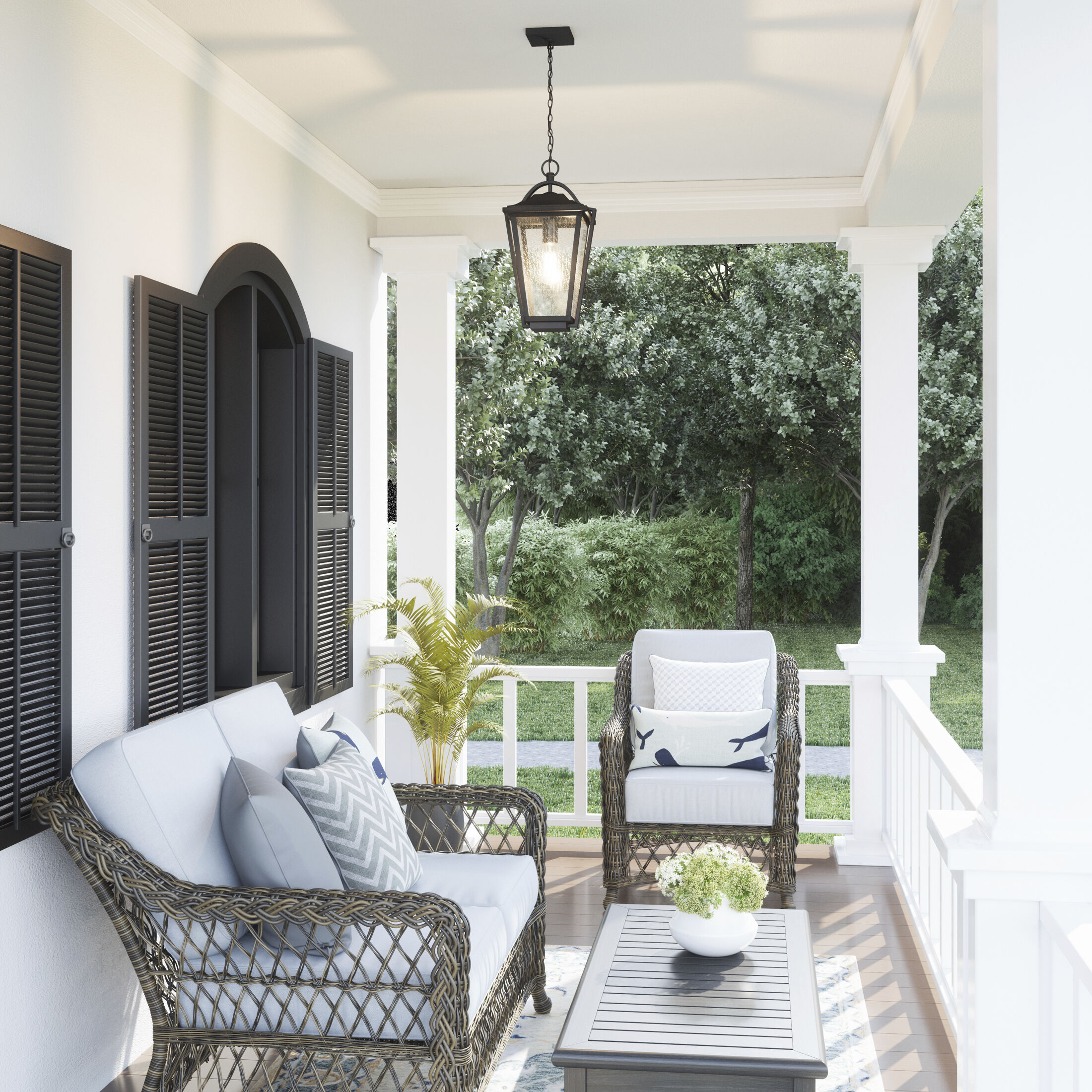 Darius 1 Light 11 inch Earth Black Outdoor Hanging Lantern