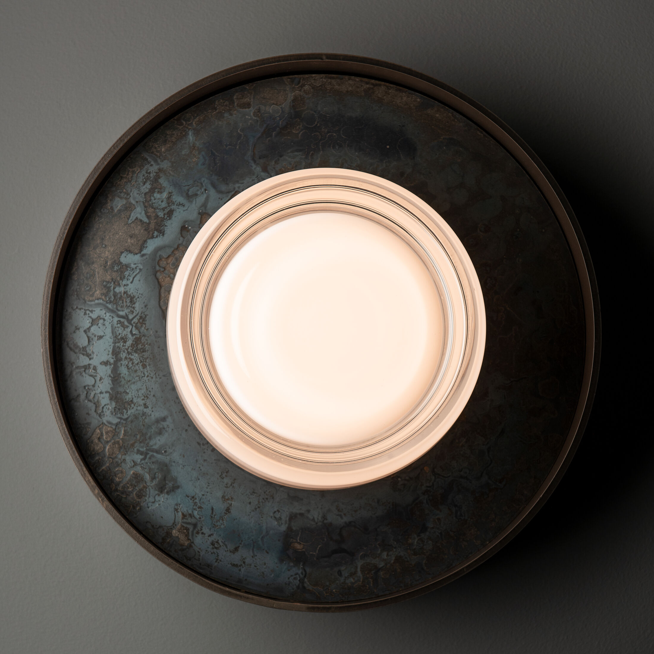 Focal LED Dark Smoke and Clear Steel Sconce/Flush Mount Wall Light