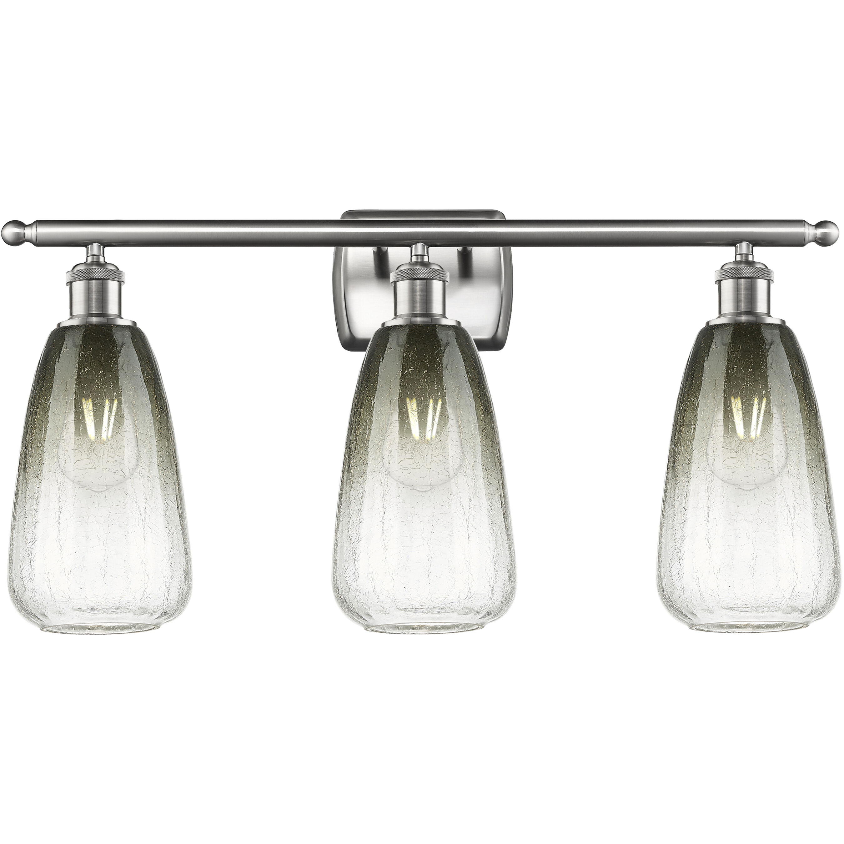 Ballston Brookhaven Almond 3 Light 26 inch Brushed Satin Nickel Bath Vanity Light Wall Light in Slate Glass