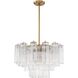 Addis 9 Light 22 inch Aged Brass Chandelier Ceiling Light in Tronchi Glass Clear