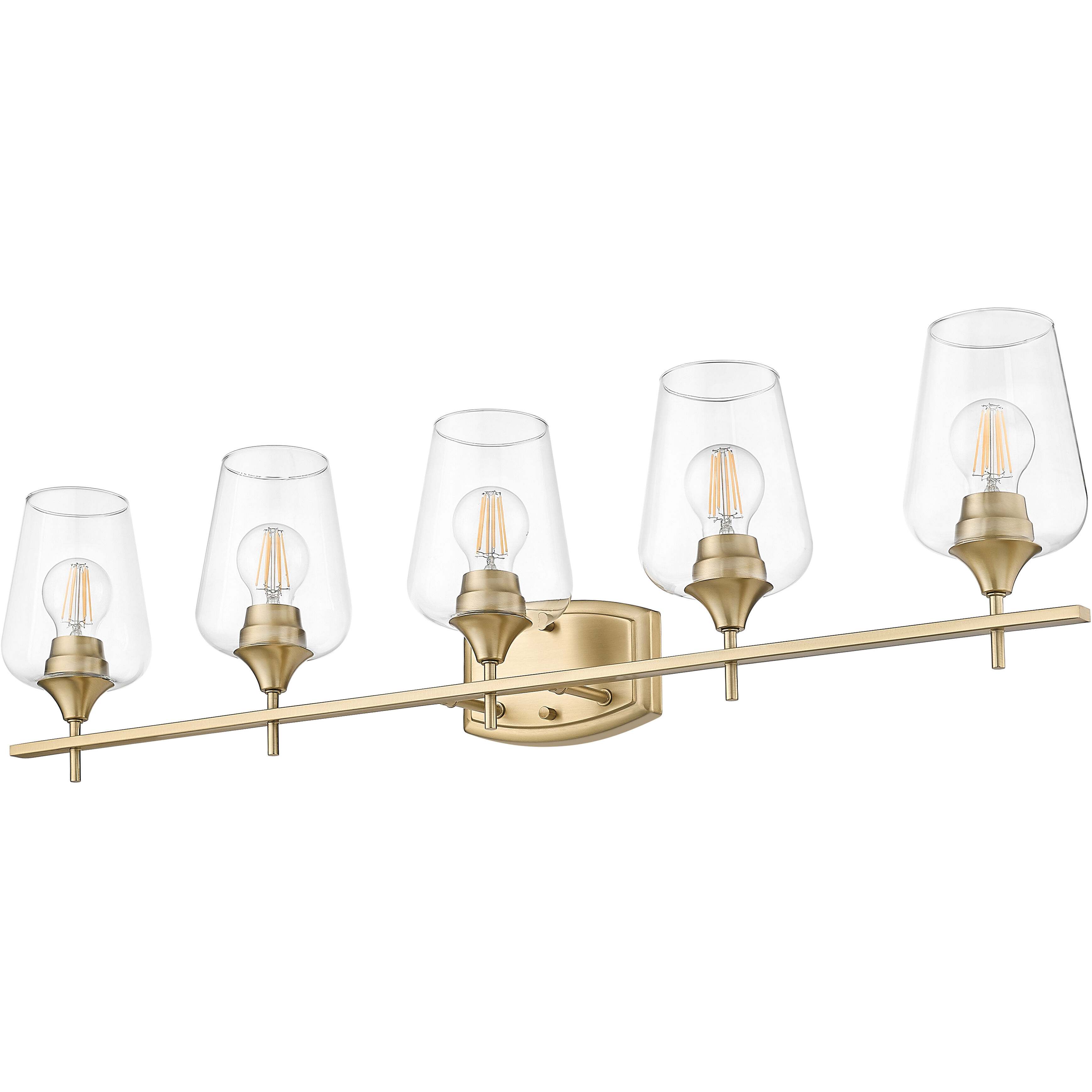 Joliet Vanity Wall Light in Burnished Brass