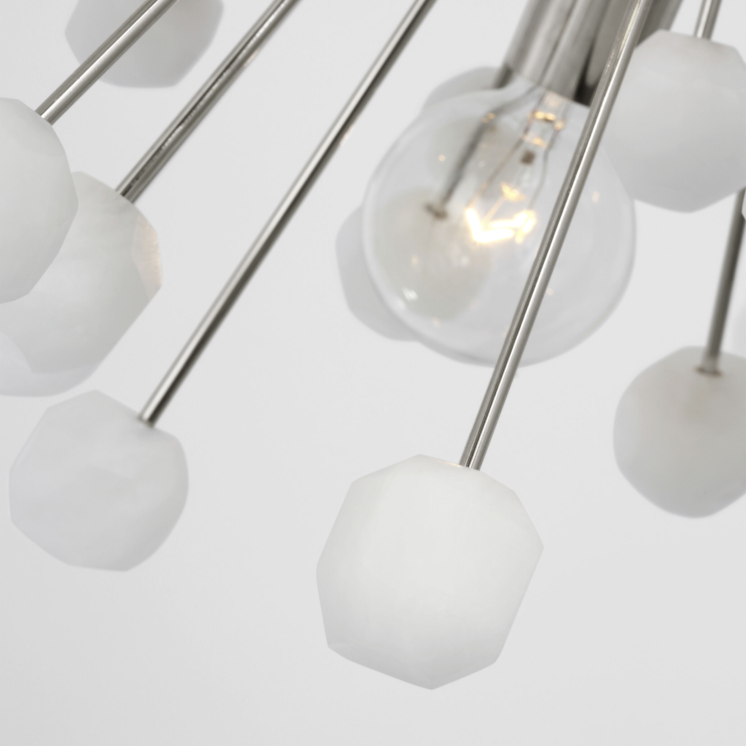 Suzanne Kasler Lys LED 21.25 inch Polished Nickel and Alabaster Chandelier Ceiling Light