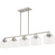 Aragon 5 Light 42 inch Brushed Nickel Linear Chandelier Ceiling Light