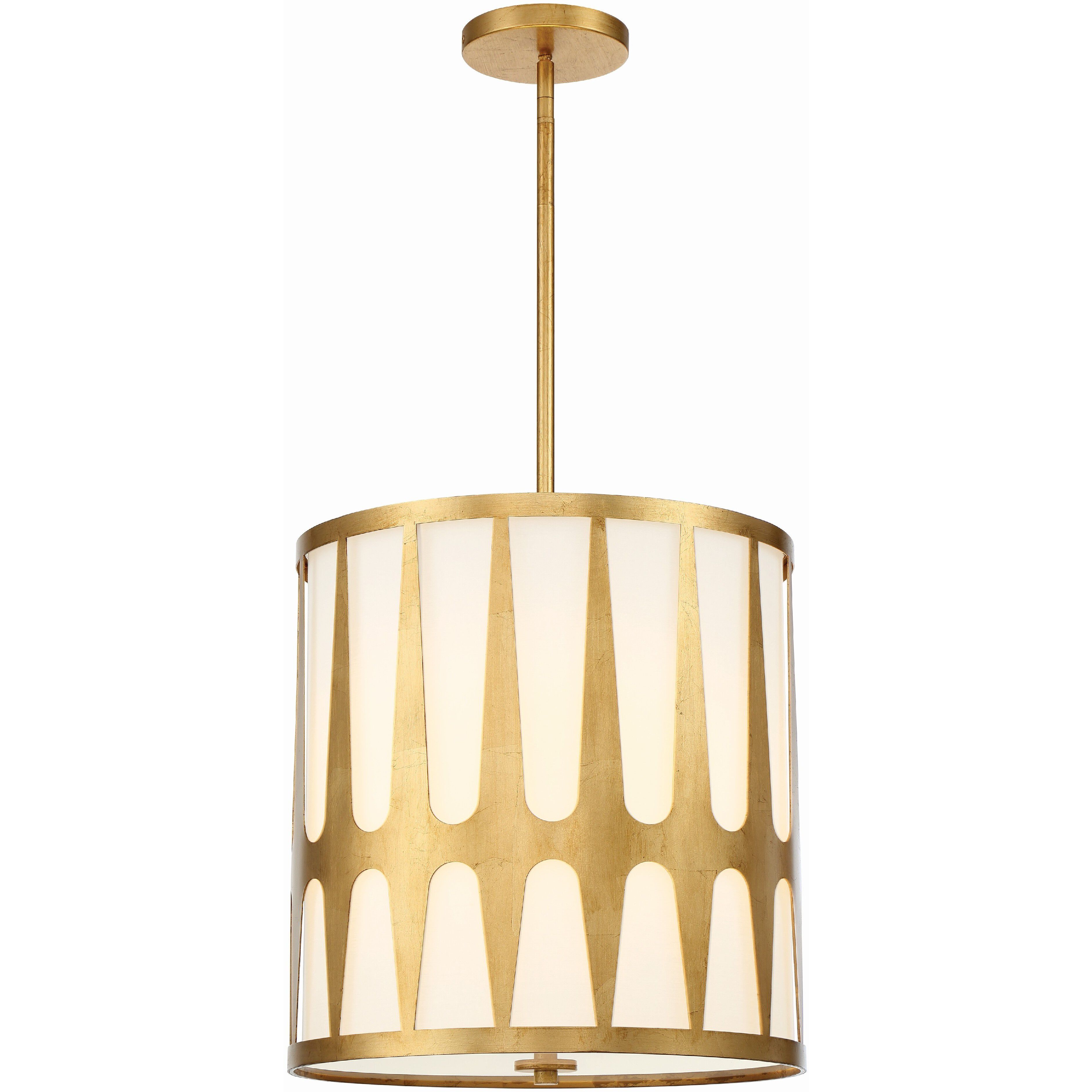 Royston Pendant Ceiling Light in Antique Brass and Black