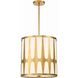 Royston 4 Light 17 inch Antique Gold Pendant Ceiling Light in Antique Brass and Black
