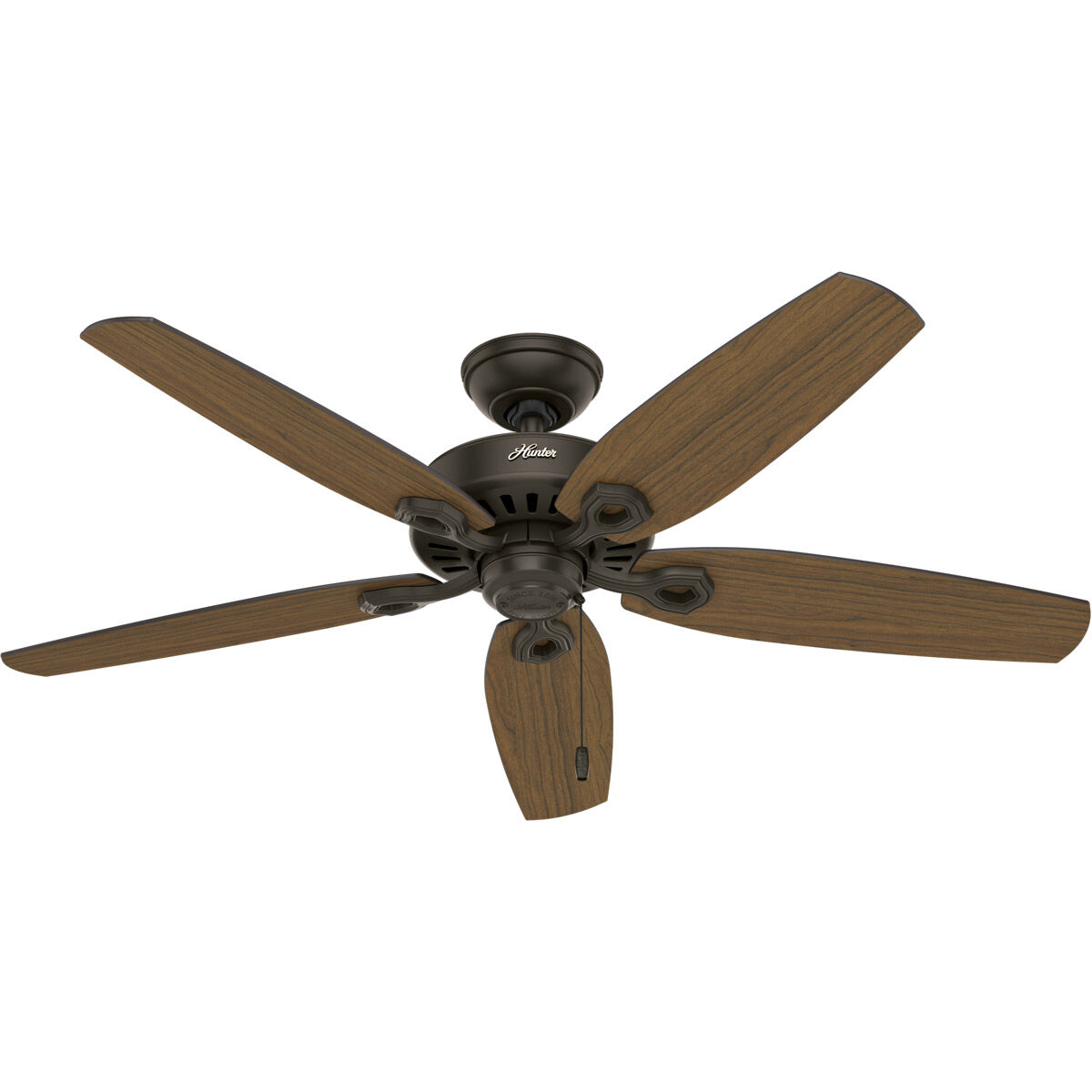 Builder 52 inch New Bronze with Stained Oak/Medium Walnut Blades Outdoor Ceiling Fan