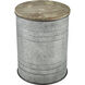 Cannes 21 X 16 inch Galvanized with Natural Accent Table