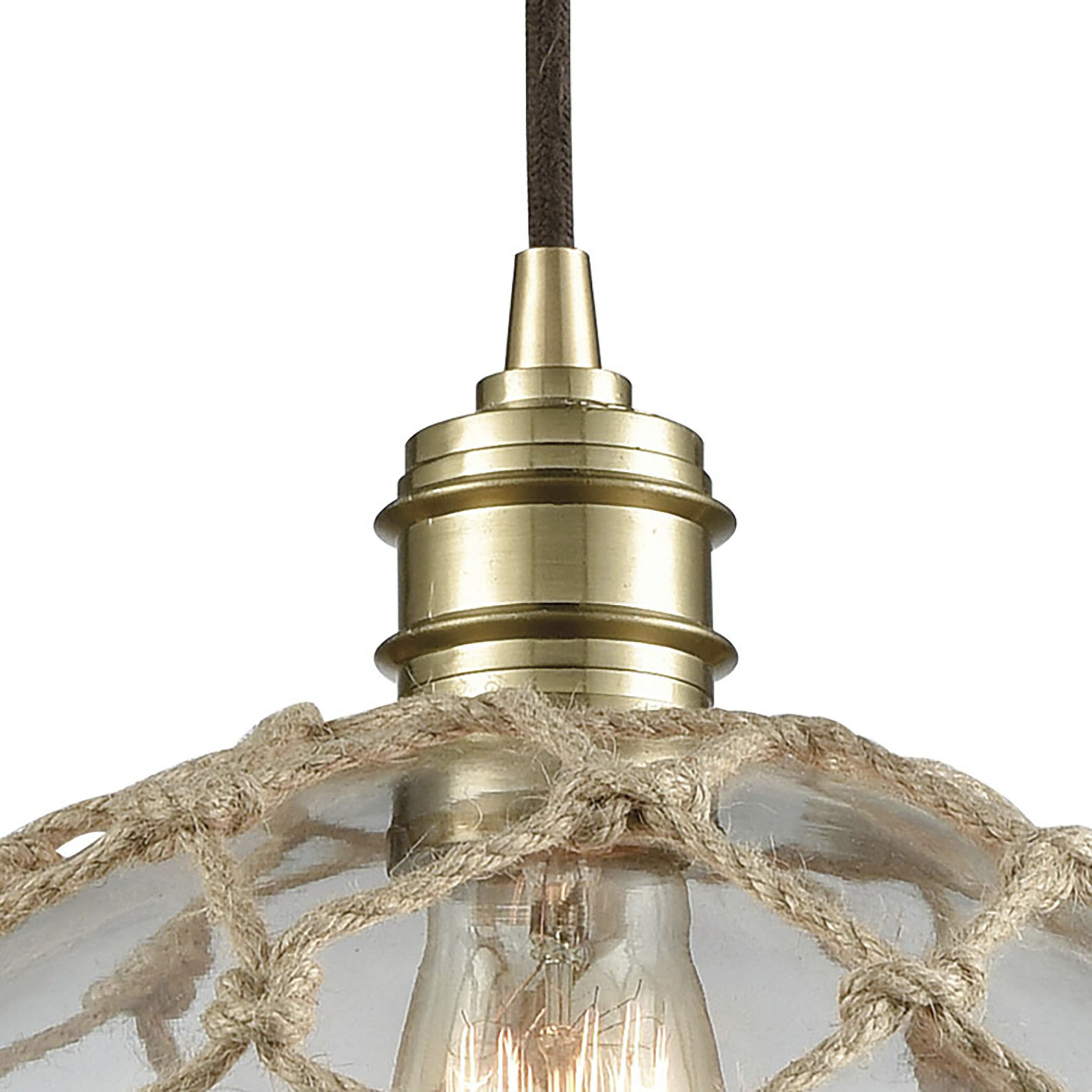 Dragnet 1 Light 10 inch Satin Brass Mini Pendant Ceiling Light