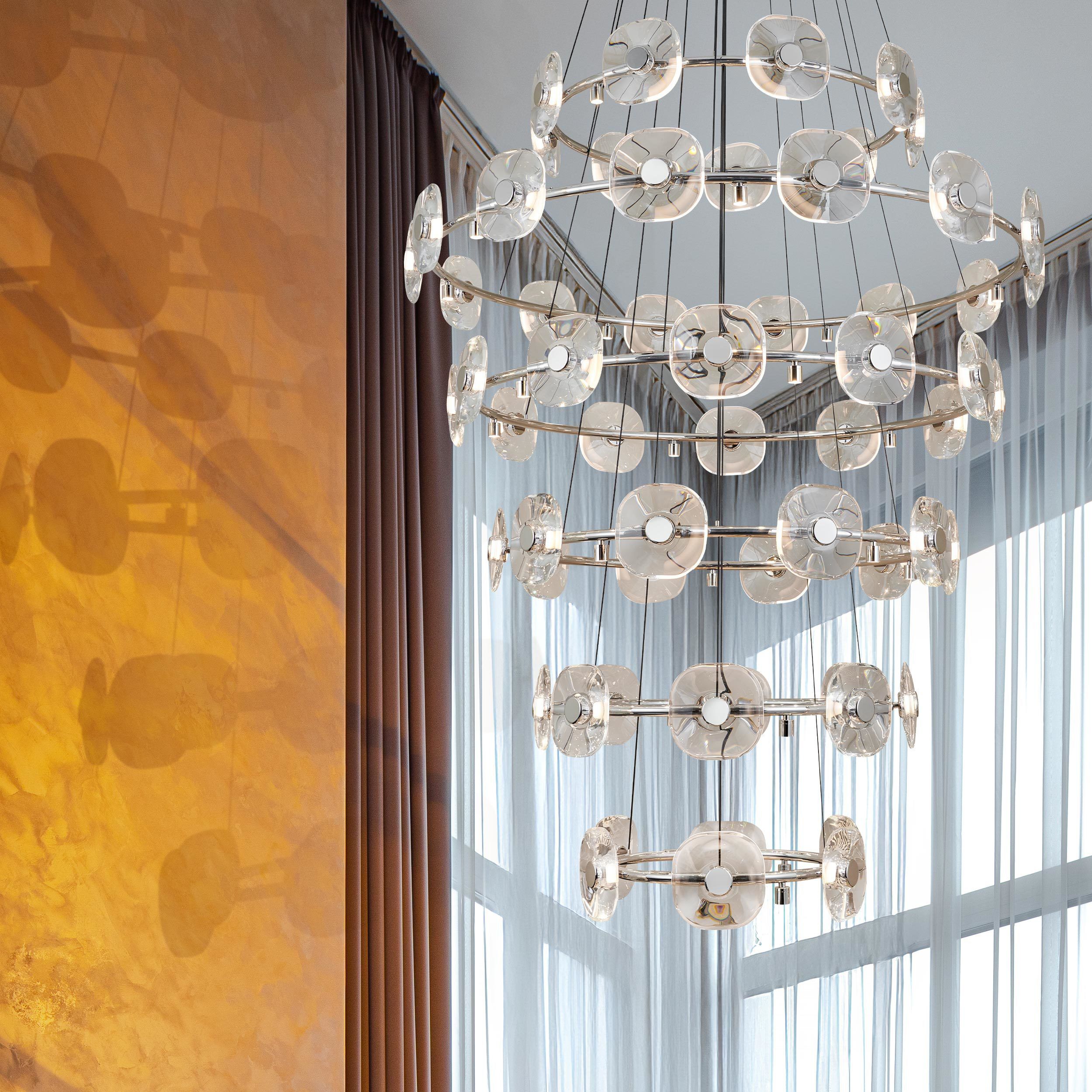 Ziva Celestia 57 inch 4.00 watt Chrome Chandelier Ceiling Light, 6 Tier