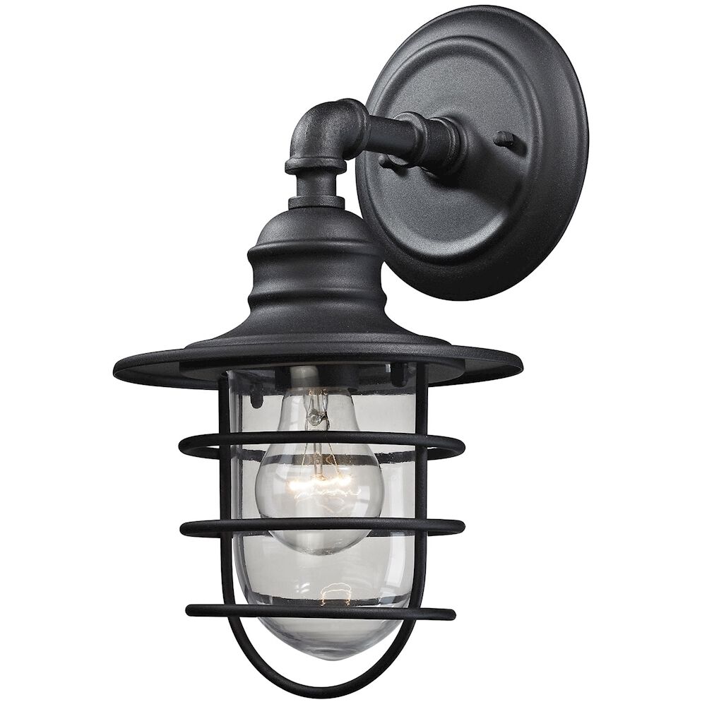 Vandon 1 Light 13 inch Textured Matte Black Outdoor Sconce