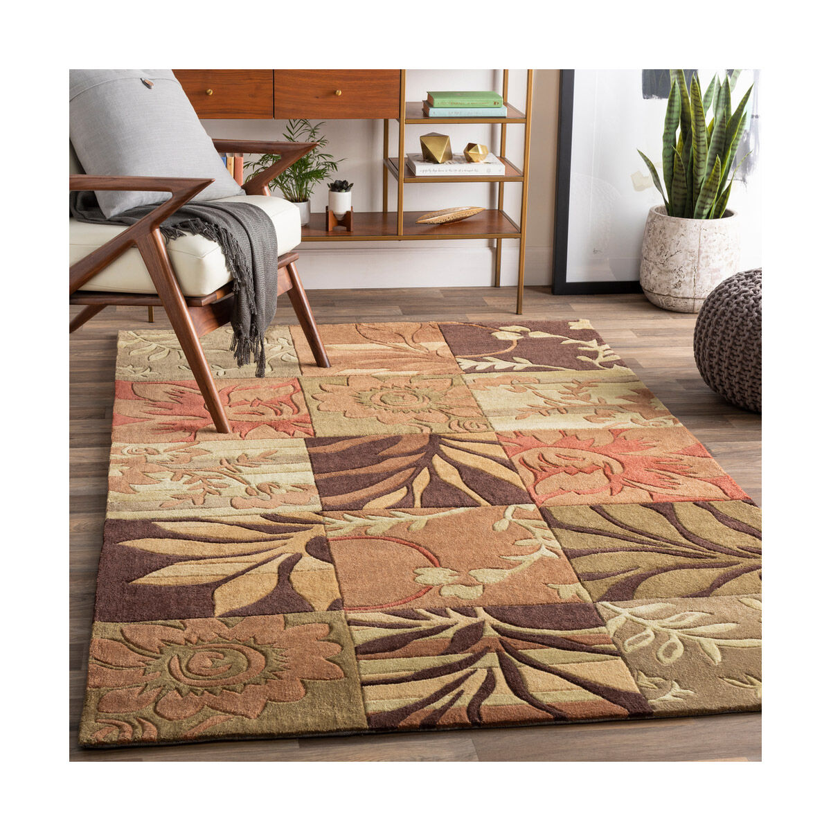 Cosmopolitan 156 X 108 inch Burnt Orange/Camel/Tan/Cream/Khaki/Dark Brown Rugs, Polyester
