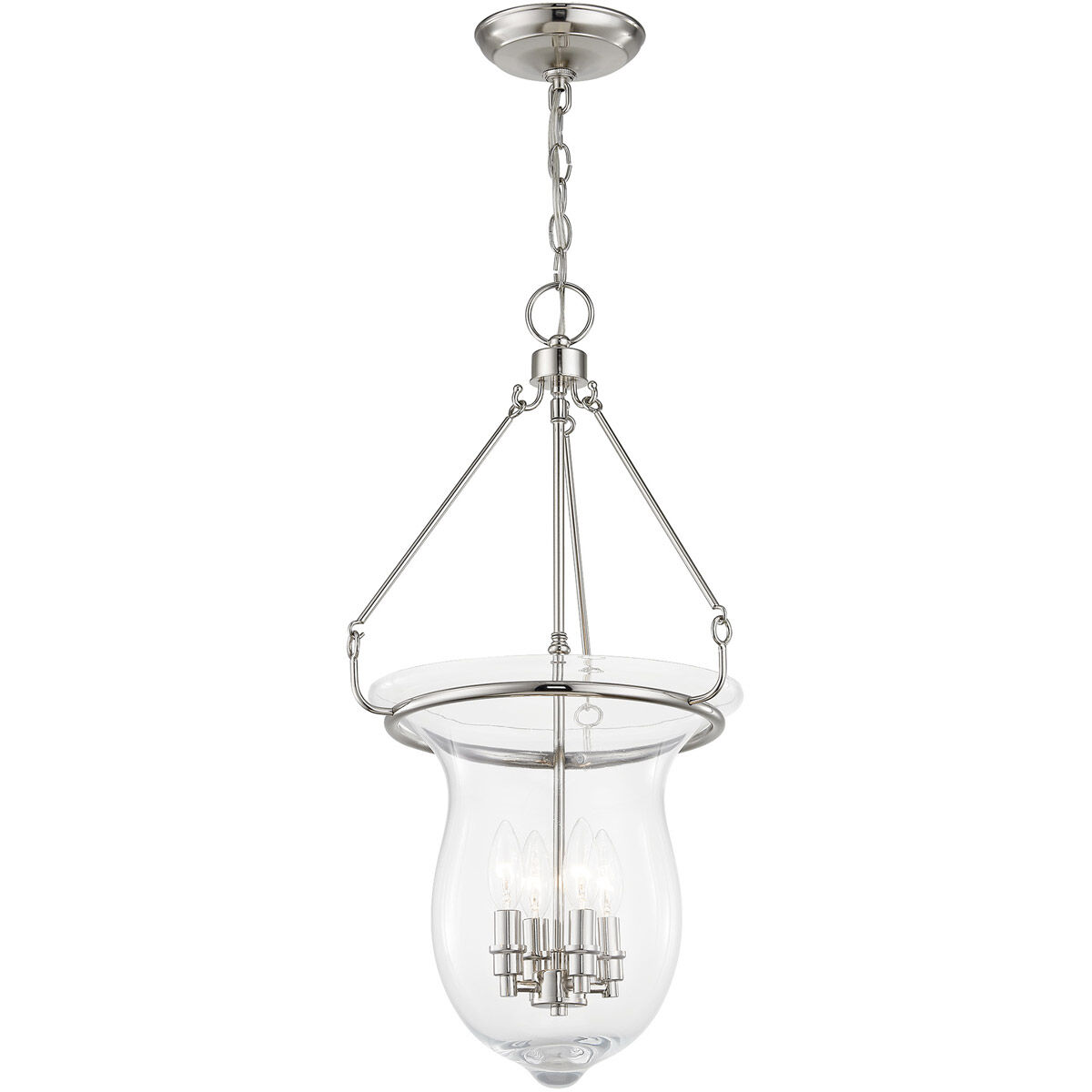 Canterbury 4 Light 14 inch Polished Nickel Pendant Ceiling Light
