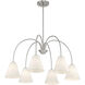 Modern 6 Light 30 inch Brushed Nickel Chandelier Ceiling Light