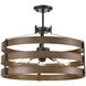 Fort Garry 5 Light Graphite and Ironwood on Metal Pendant Ceiling Light