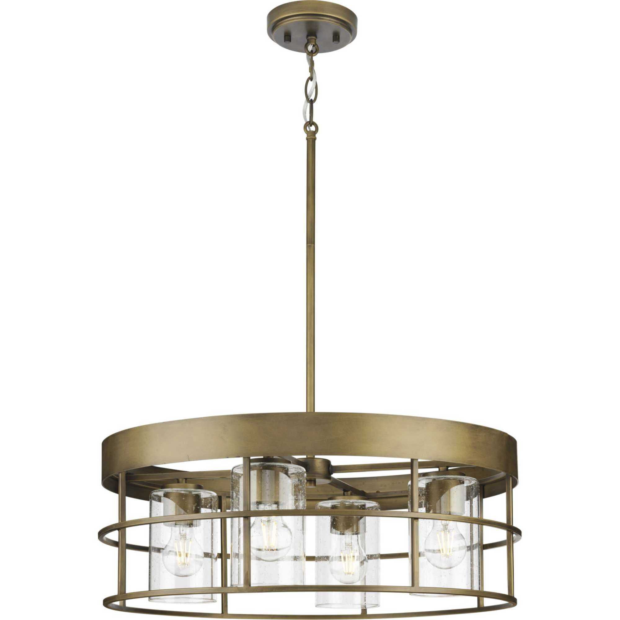 Burgess 4 Light 23.75 inch Aged Bronze Chandelier Ceiling Light, Design Series