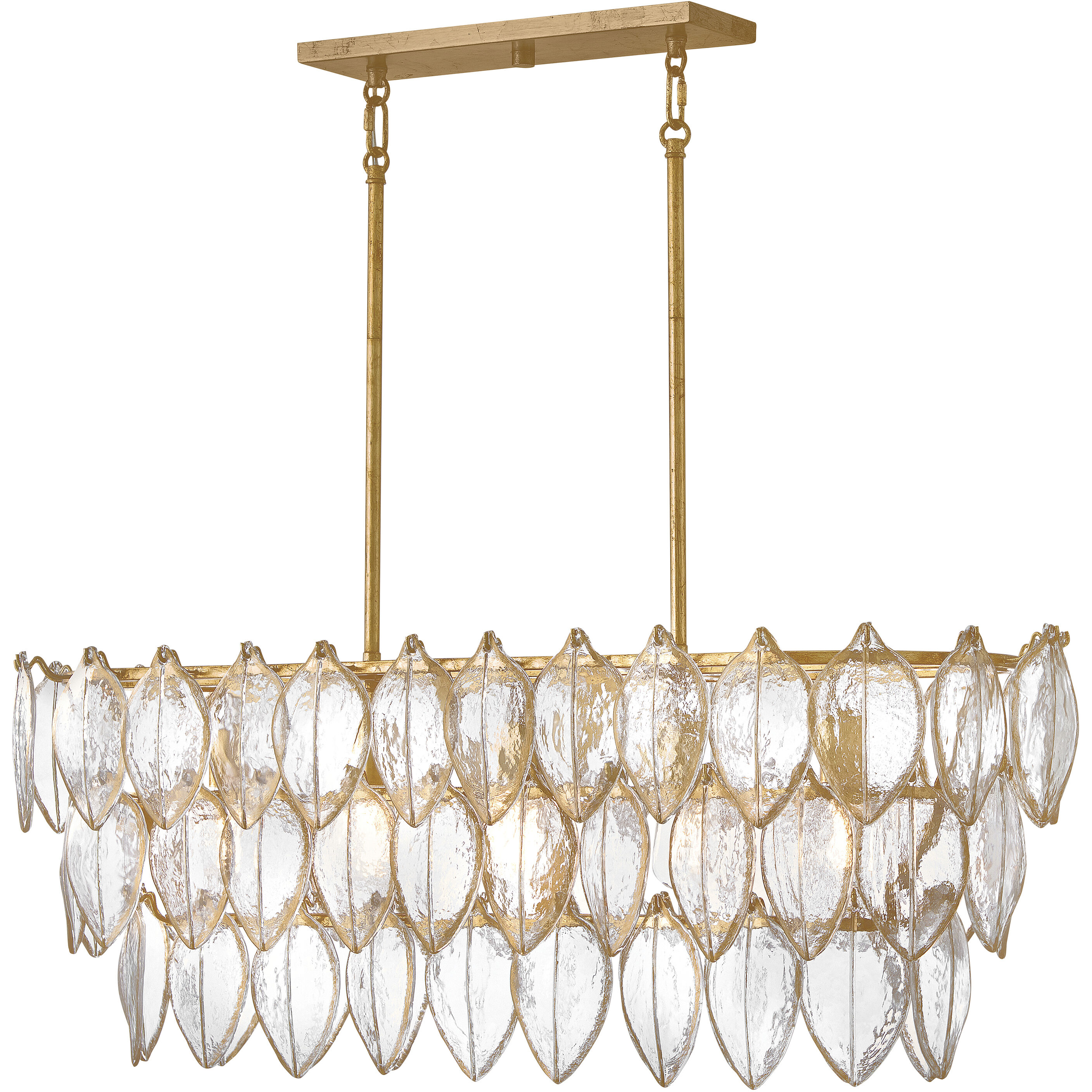 Amira 5 Light 45 inch Distressed Brass Interior Hanging Light Ceiling Light