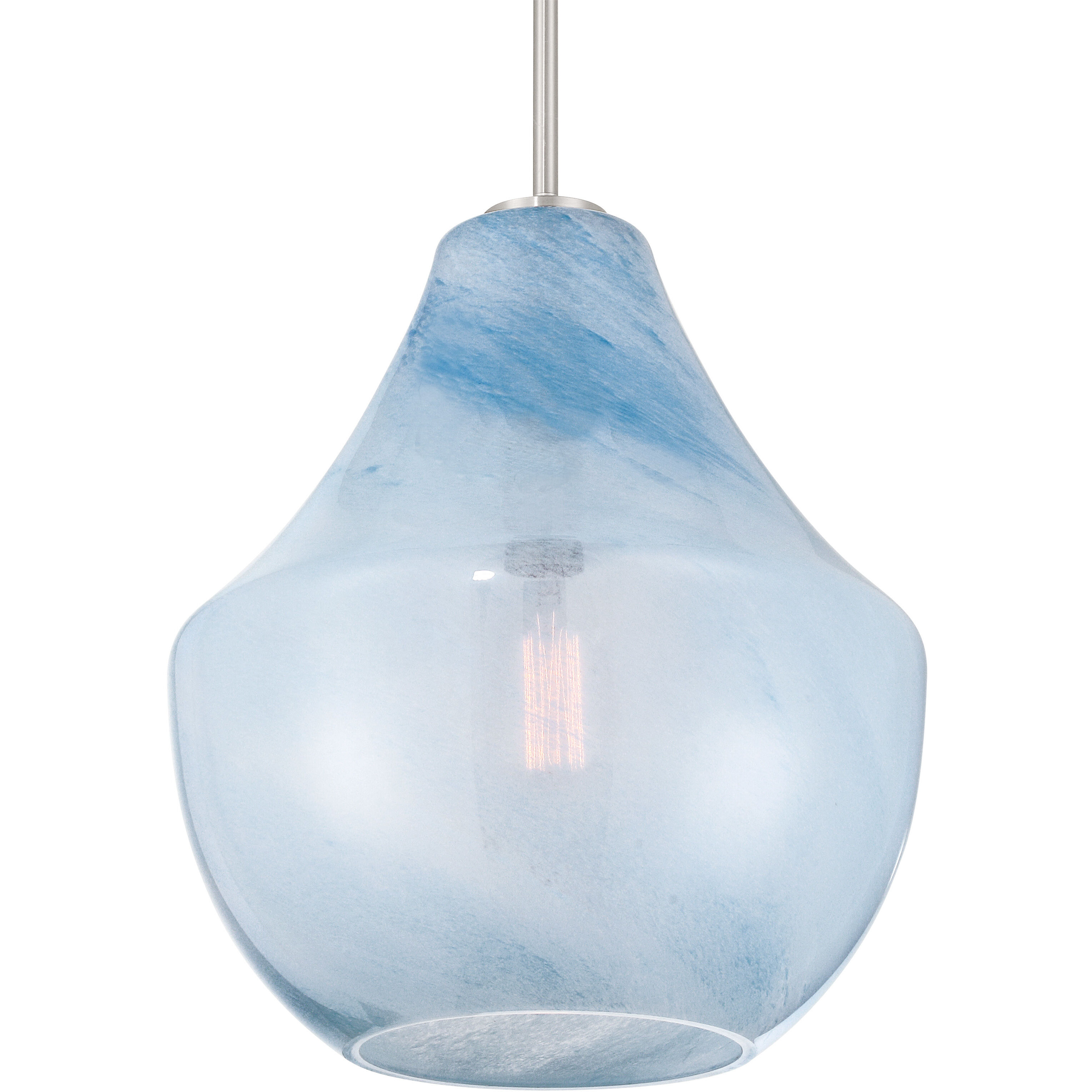 Pacific 1 Light 14 inch Brushed Nickel Pendant Ceiling Light