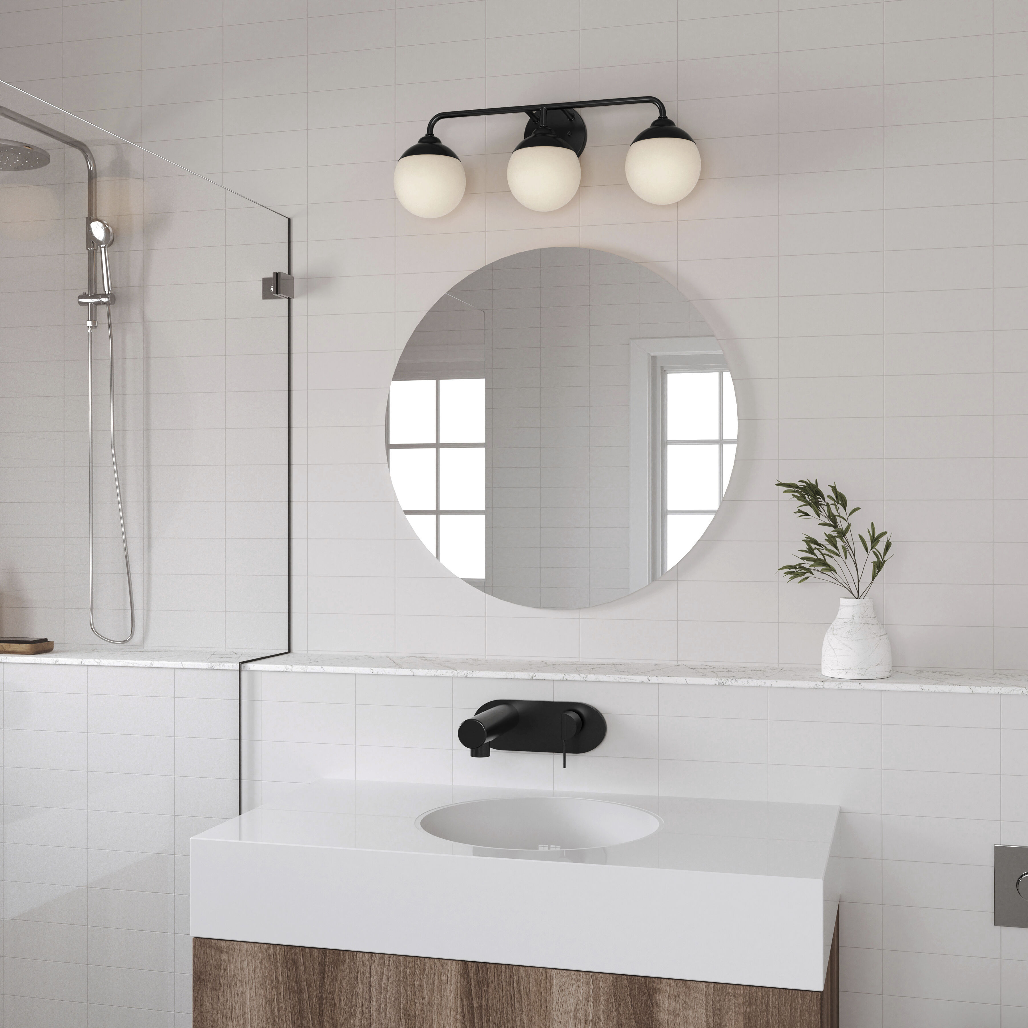 Fairbanks 3 Light 23.25 inch Matte Black Vanity Light Wall Light