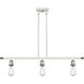 Ballston Bare Bulb 3 Light 36 inch White and Polished Chrome Island Light Ceiling Light, Ballston