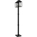 Nyack 6 Light 93 inch Black with Brushed Nickel Cluster Outdoor Post Light