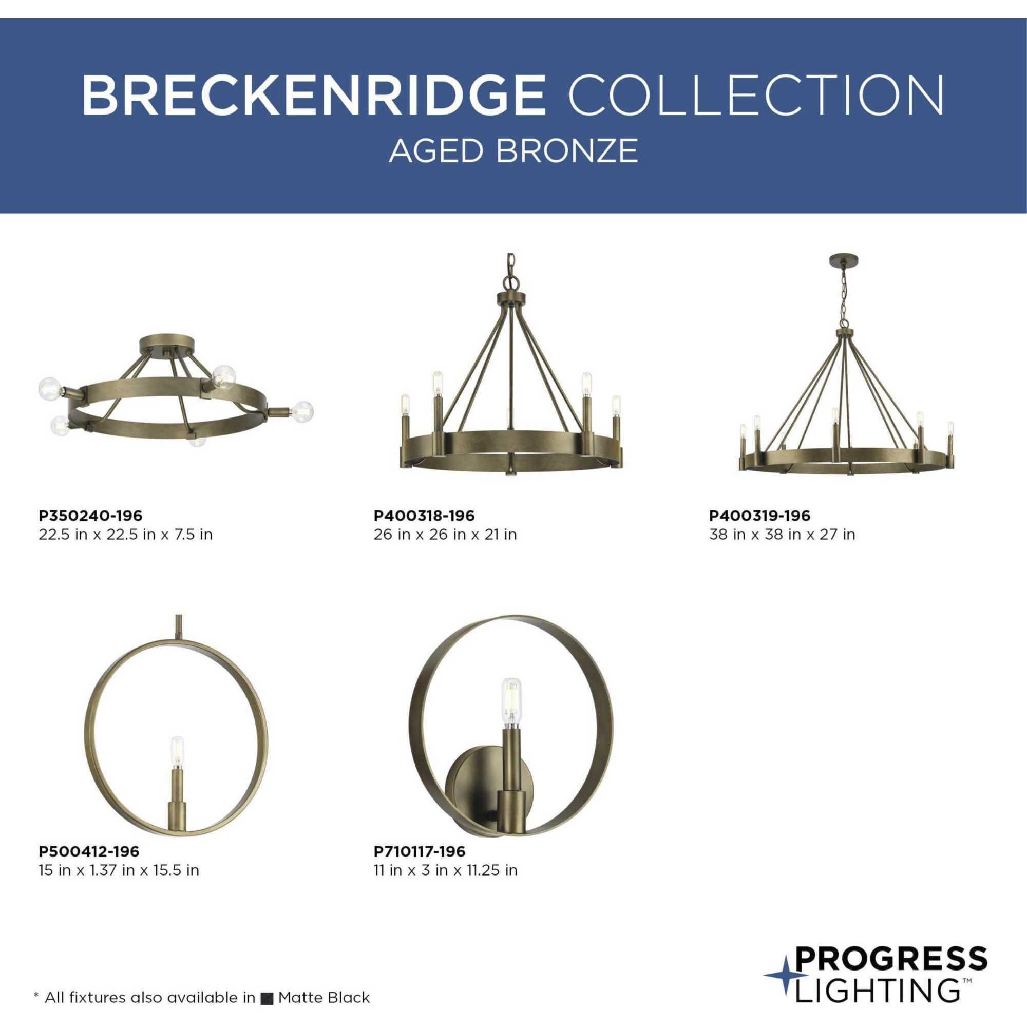 Breckenridge 5 Light 22.5 inch Aged Bronze Pendant Ceiling Light, Design Series