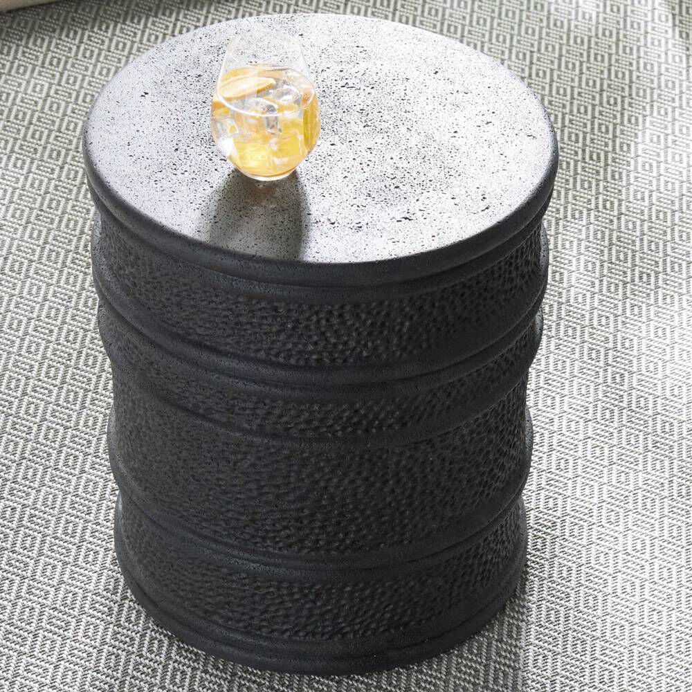 Dermot 18 inch Black Outdoor End Table