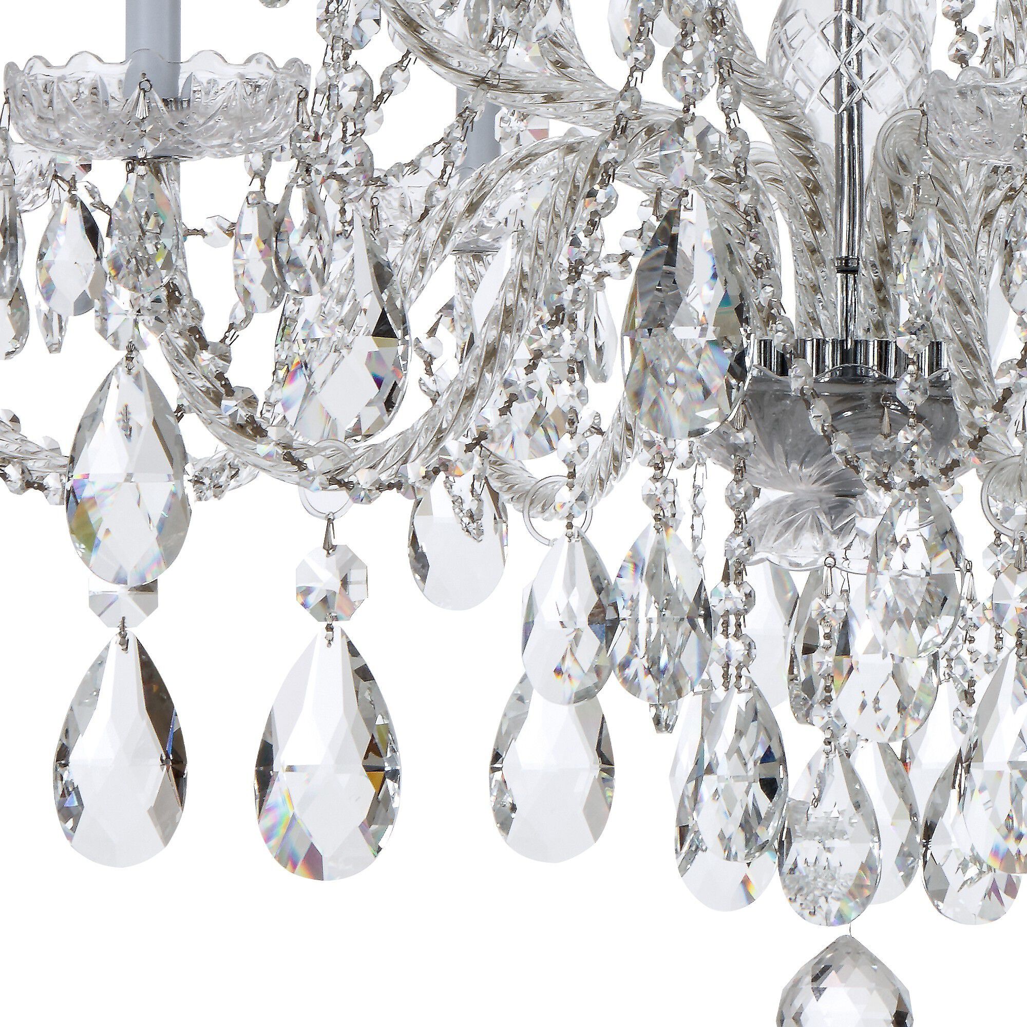 Traditional Crystal 12 Light 37.5 inch Polished Chrome Chandelier Ceiling Light in Clear Spectra