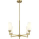 Contemporary 4 Light 26 inch Natural Brass Chandelier Ceiling Light