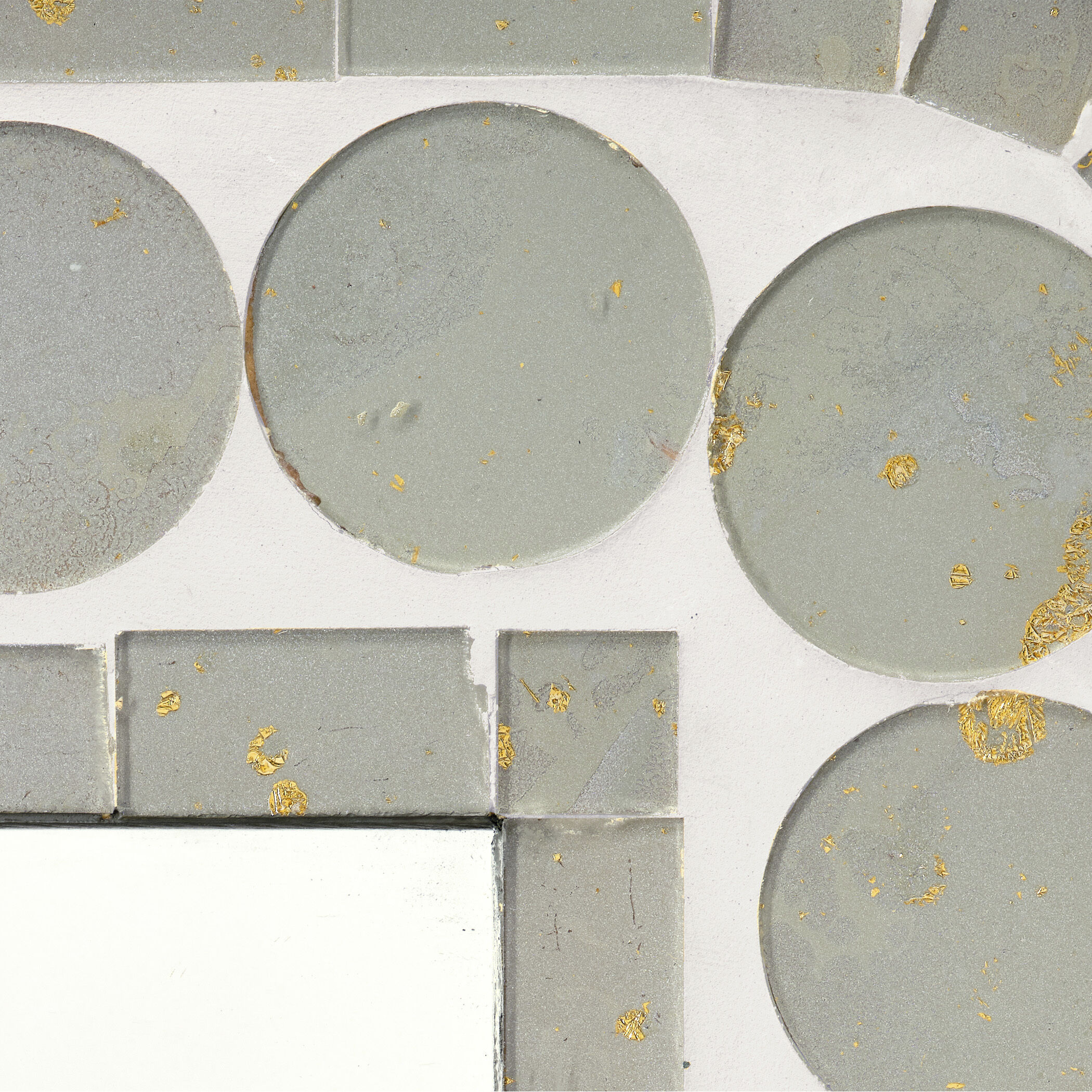 Penny 36 X 24 inch Sage Green and Gold Foil Mirror, Inline