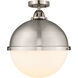 Nouveau 2 Hampden LED 12.88 inch Brushed Brass Semi-Flush Mount Ceiling Light in Clear Glass
