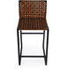 Urban Brown Woven Leather Bar Stool