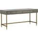 Margaret 64 inch Gray and Gold Writing Desk