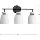 Lexie 3 Light 22 inch Matte Black Bathroom Vanity Light Wall Light