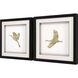 Flight of Gold Metallic and Black and White Framed Art, The Studio